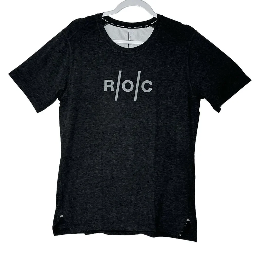 On Cloud T-Shirt R.O.C Men's Small Black Athletic Outdoor Gym Stretch NWT - Picture 10 of 10